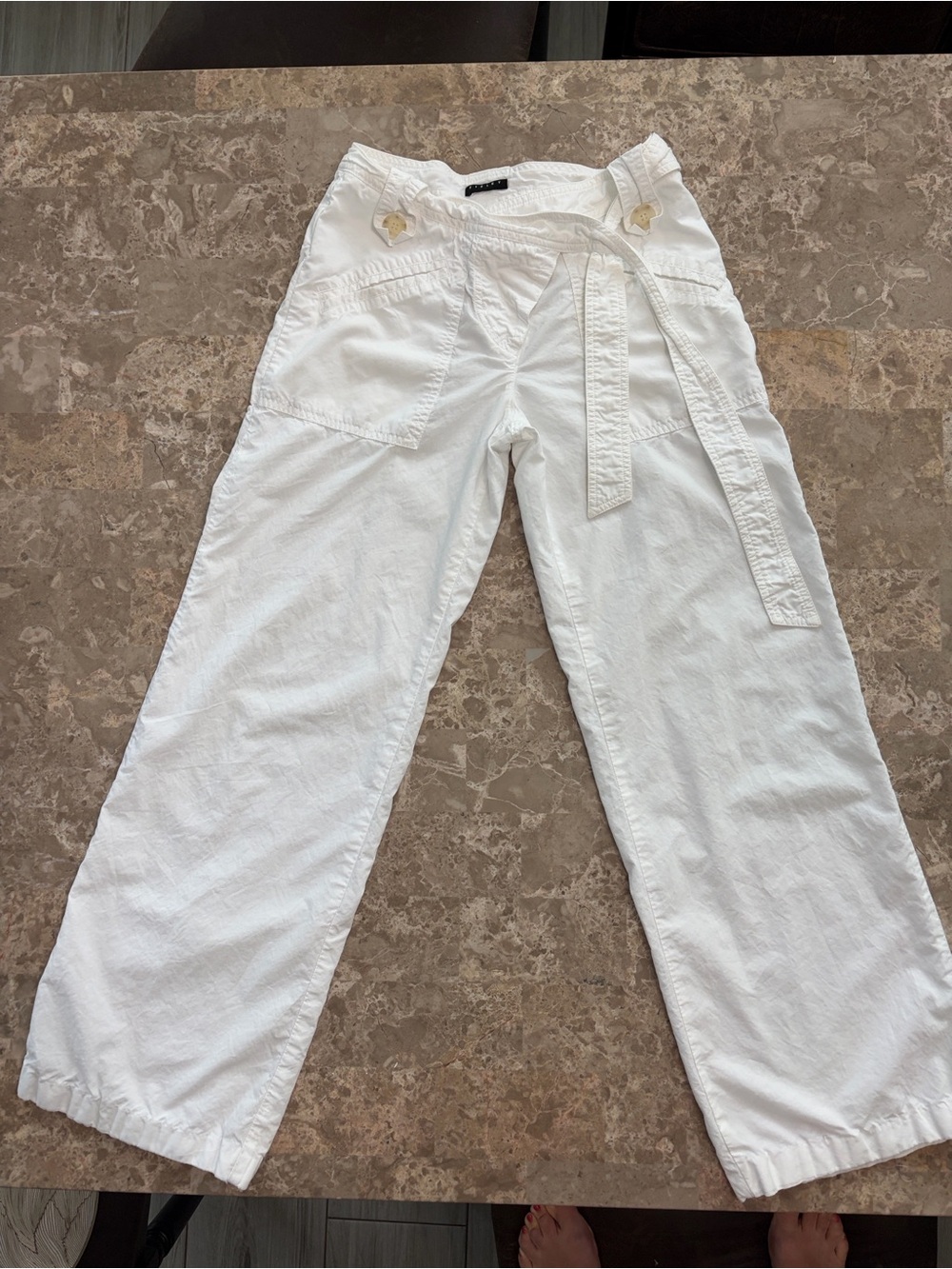 White Casual Drawstring Men’s Pants